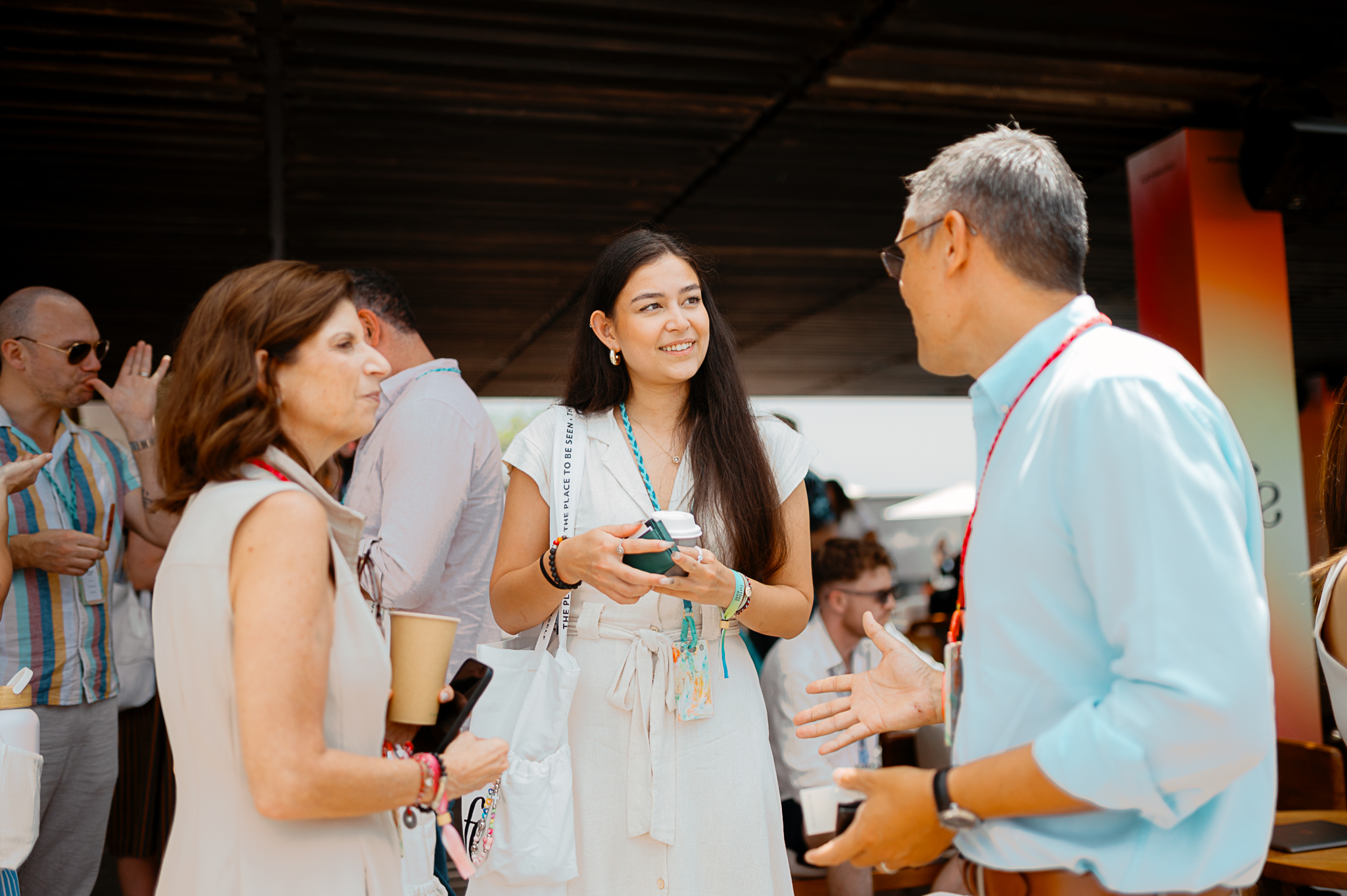 Group of attendees in barefoot business attire